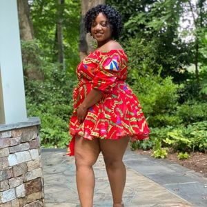 Red “Fiesta” Dress with braided belt